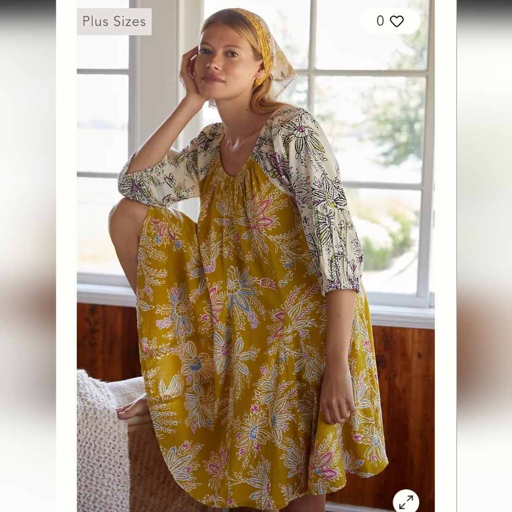 NWT Daily Practice by Anthropologie Mollie Tunic Dress M Mixed Print $98
